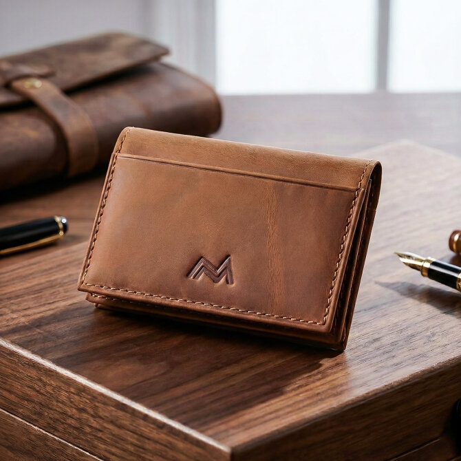 Mandarin Full Grain Madrid Erkek Deri Kartlık - Tesbihcibaba