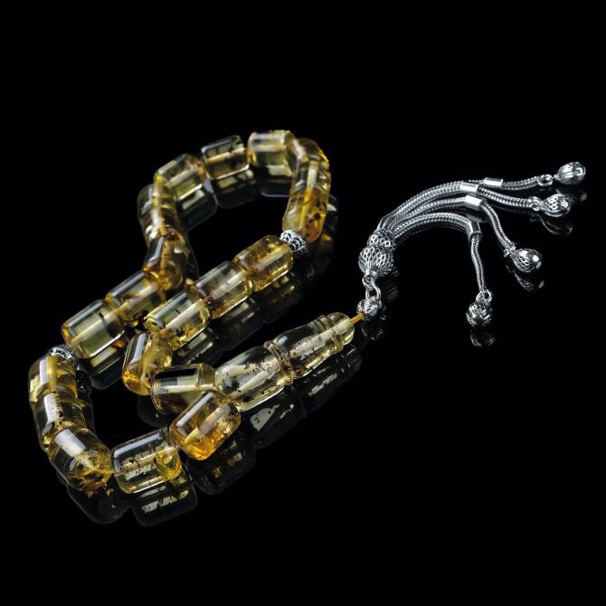 Maskot Model Fosilli Damla Kehribar Tesbih - Tesbihcibaba