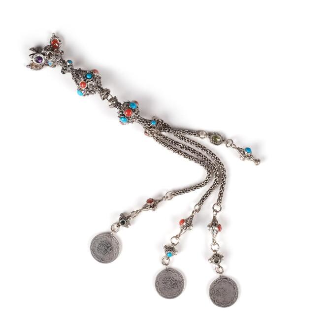 Maxi Boy Eskitme Gümüş Tasarım Tesbih Püskülü - Tesbihcibaba