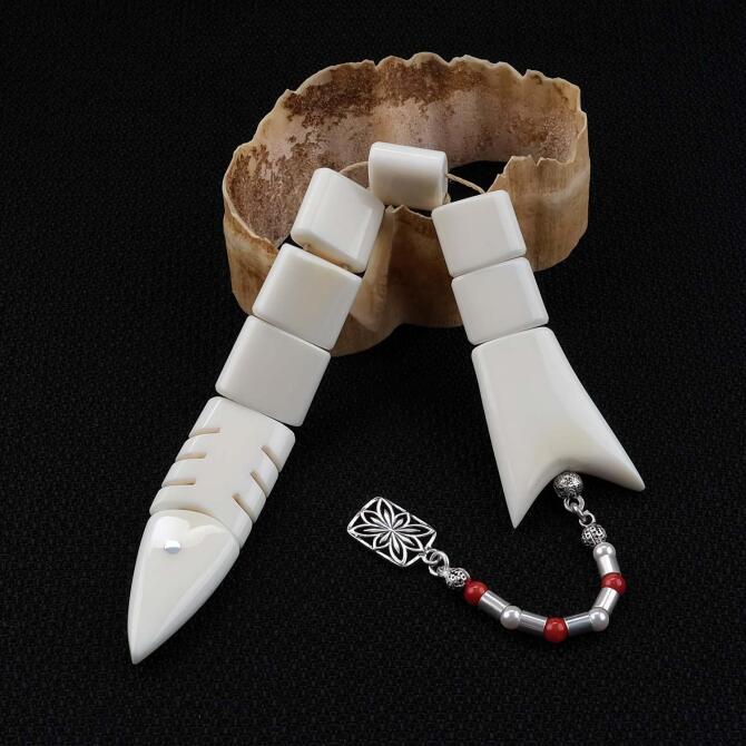 Mercan Tasarım Mors Dişi Balık Tesbih - Tesbihcibaba