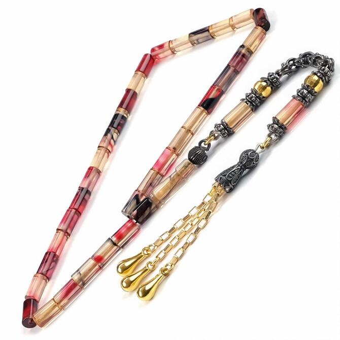 Midi Boy Kesme Mix Sıkma Kehribar Tesbih - Tesbihcibaba