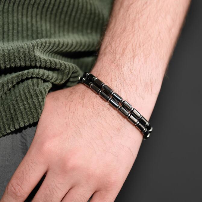 Mıknatıslı Mekanizma Black Çelik Bileklik - Tesbihcibaba