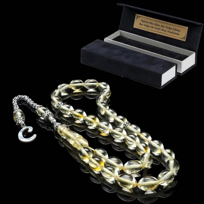 Milyon Yıllık Hediye Damla Kehribar Tesbih - Tesbihcibaba