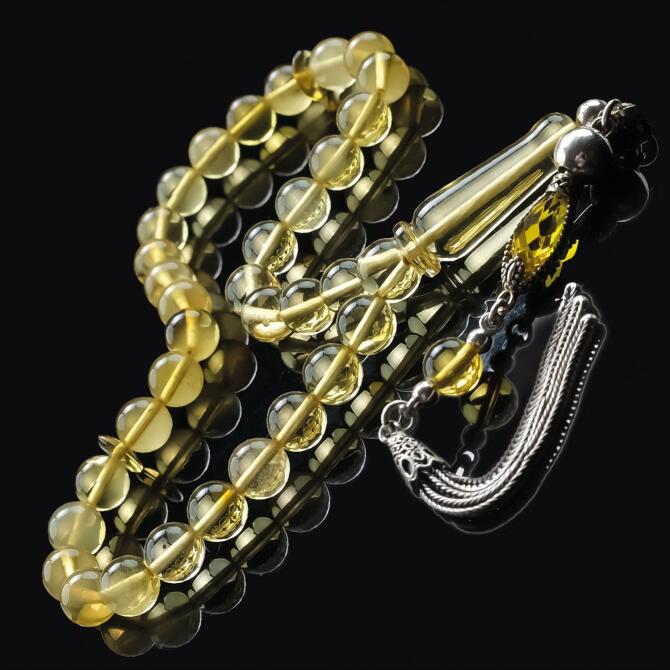 Misket Buğulu Yapısıyla Damla Kehribar Tesbih - Tesbihcibaba