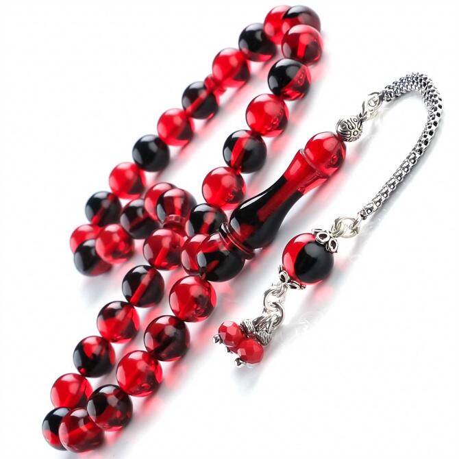 Misket Gece Kızılı Sıkma Kehribar Tesbih - Tesbihcibaba