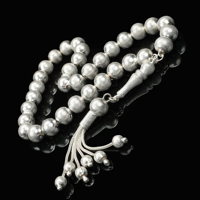 Misket Palmira Model Gümüş Tesbih - Tesbihcibaba