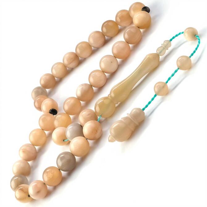 Misket Sistemli İri Boy Alaca Koç Boynuzu Tesbih - Tesbihcibaba