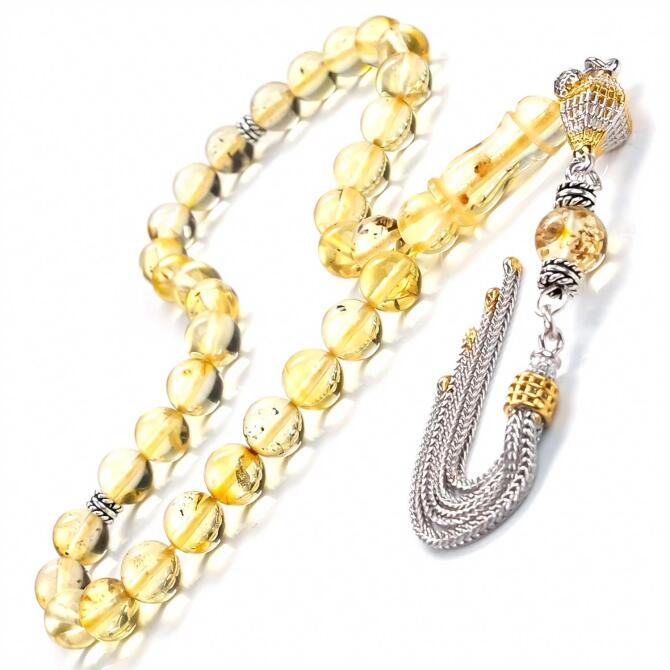 Misket Su Damlası Bilek Boy Has Kehribar Tesbih - 