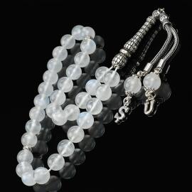 Moonstone Huzur Taşı Gümüş Tasarım Tesbih - 1