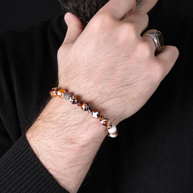 Mozaik Damla Kehribar Bileklik - Tesbihcibaba