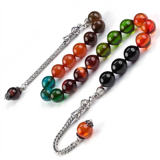 Multi Mix Zaza Sıkma Kehribar Tesbih - Tesbihcibaba