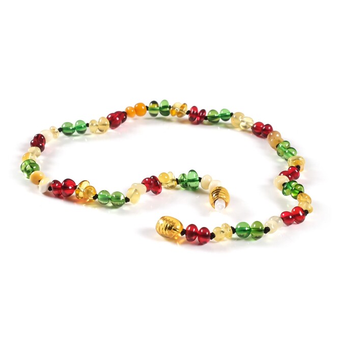 Renk Cümbüşü Doğal Kehribar Bebek Diş Kolyesi - Tesbihcibaba