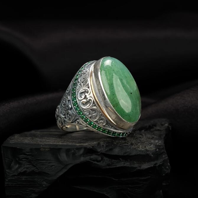 Nadir Bulunan Prinayt Taşı Gümüş Yüzük - Tesbihcibaba