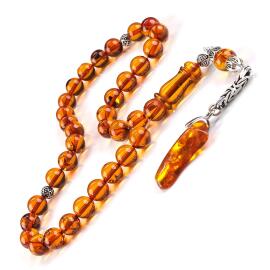 Nadir Eser Fosilli Bal Damla Kehribar Tesbih - 1