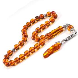 Nadir Eser Fosilli Bal Damla Kehribar Tesbih - 2