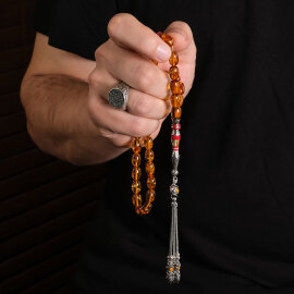 Nakkaş Baltık İncisi Bal Damla Kehribar Tesbih - 2