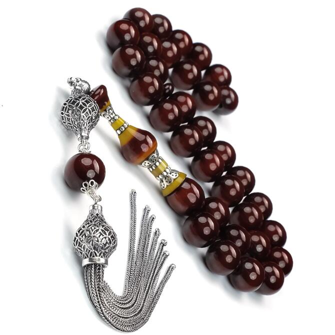 Nakkaş Eski Usül Benzetme Kafes Sıkma Kehribar Tesbihi - Tesbihcibaba