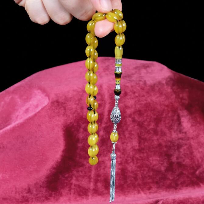 Nakkaş Özel Yapım Sıkma Kehribar Tesbih - Tesbihcibaba