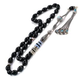 Nakkaş Siyah Altın Erzurum Oltu Taşı Tesbih - 2