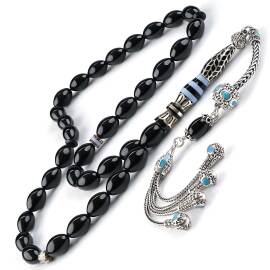 Nakkaş Siyah Altın Erzurum Oltu Taşı Tesbih - 1