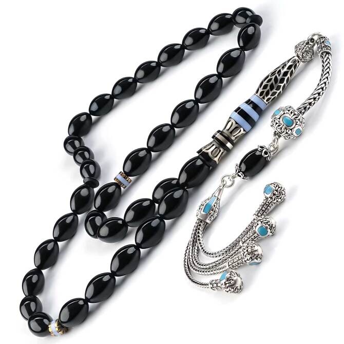 Nakkaş Siyah Altın Erzurum Oltu Taşı Tesbih - Tesbihcibaba