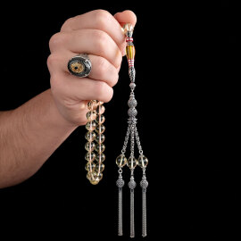 Nakkaş Su Damlası Sertifikalı Kehribar Tesbih - 4