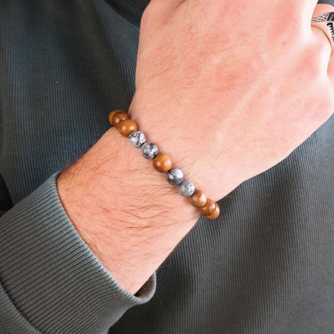 Obsidyen Lav Taşı Kuka Bileklik - Tesbihcibaba