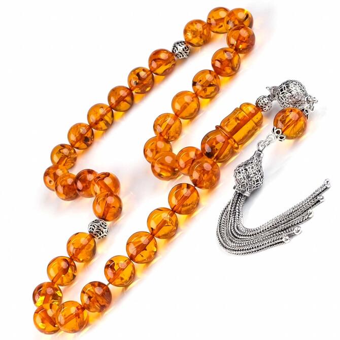 Old Class Baltık İncisi Bal Köpüğü Fosil Kehribar Tesbih - Tesbihcibaba