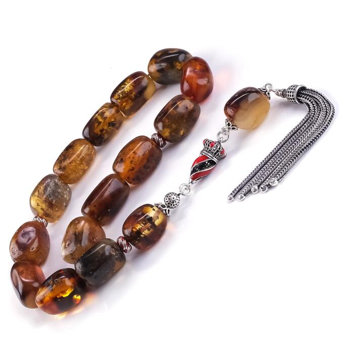 Old Class Eşsiz Eser Kaya Damla Kehribar Tesbih - Tesbihcibaba