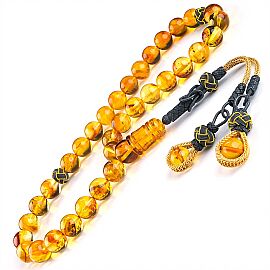 Old Class Fosil Yanığı Eşsiz Damla Kehribar Tesbih - Tesbihcibaba