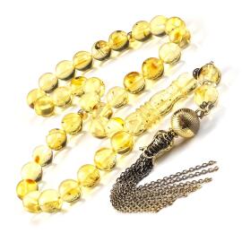 Old Class Her Tanesi Sinek Fosilli Misket Damla Kehribar Tesbih - 1