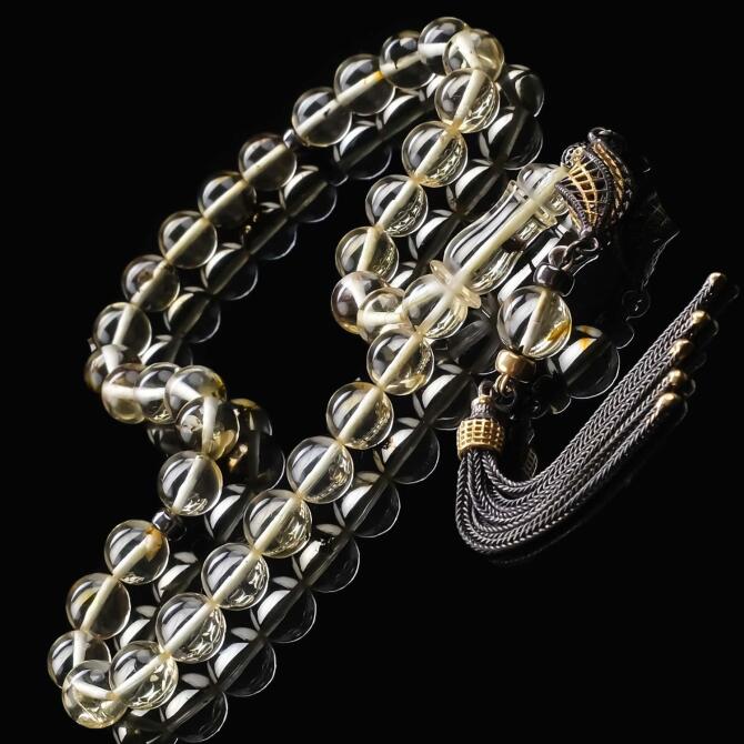 Old Class Fosilli Su Damlası Kehribar Tesbih - Tesbihcibaba