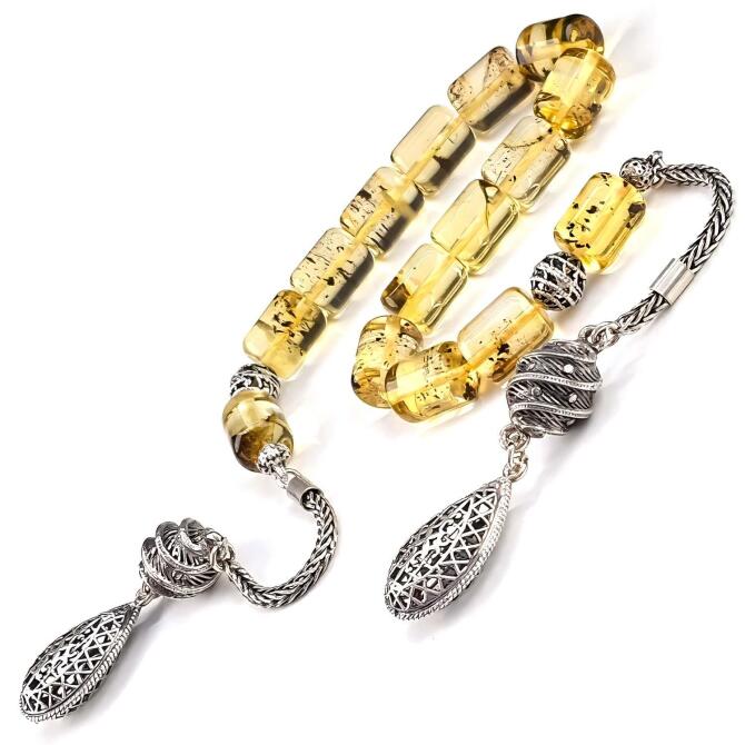 Old Class Kapsül Fosilli Damla Kehribar Zaza Tesbih - Tesbihcibaba