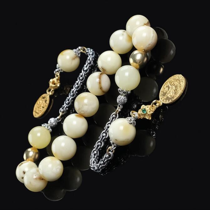 Old Class Kaya Damla Kehribar Zaza Tesbih - Tesbihcibaba