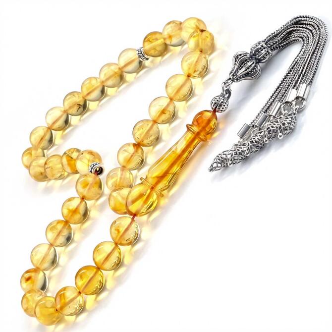 Old Class Misket Fosilli Damla Kehribar Tesbih - Tesbihcibaba