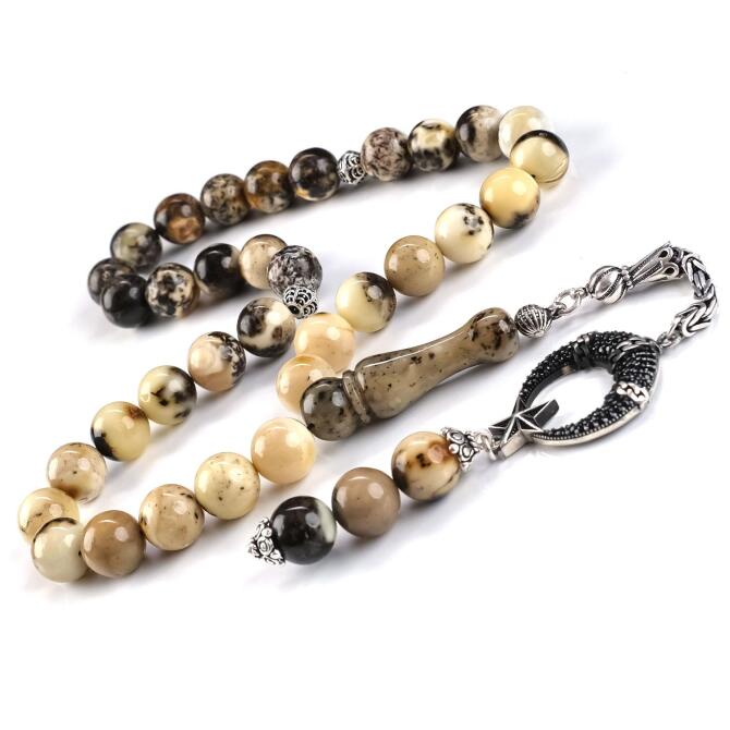 Old Class Özel Ürün Fosilli Opak Damla Kehribar Tesbih - Tesbihcibaba