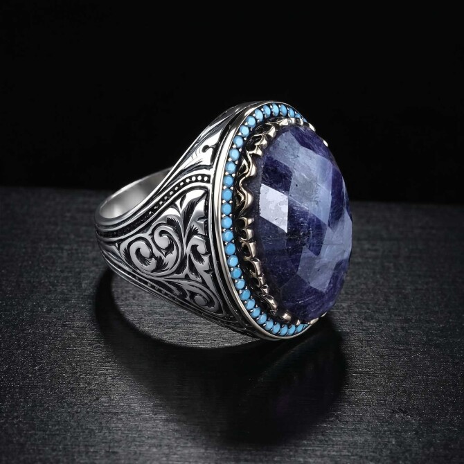 Old Class Safir 925 Ayar Gümüş Yüzük - Tesbihcibaba
