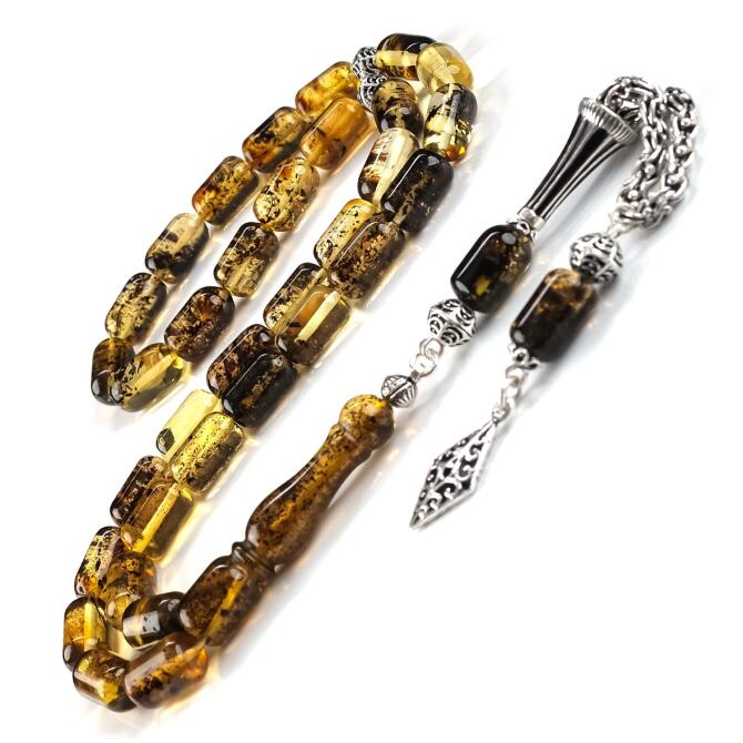 Old Class Yoğun Fosilli Kapsül Damla Kehribar Tesbih - Tesbihcibaba