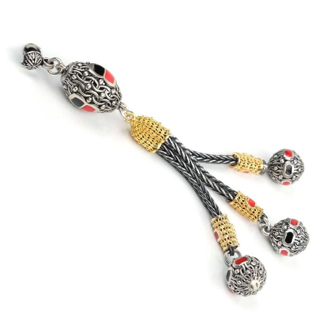 Old Collection Topaz Başlı 925 Ayar Gümüş Püskül - Tesbihcibaba