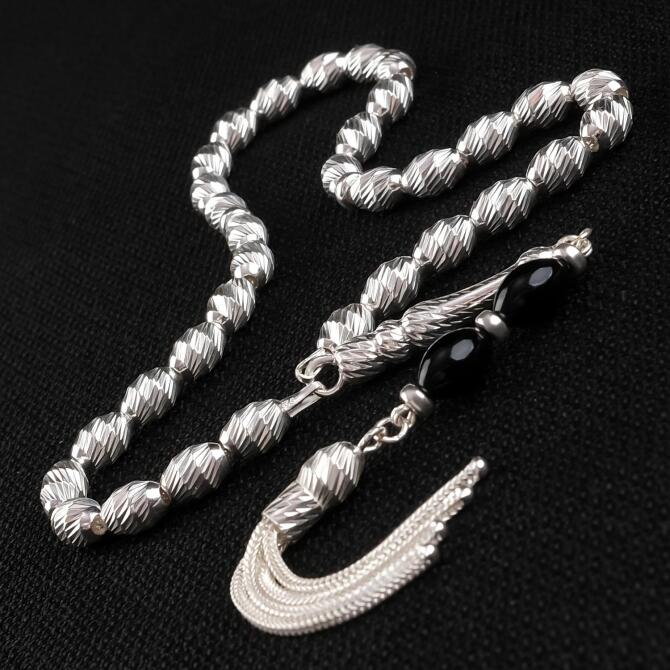 Oltu Detay Palmira Model 925 Ayar Gümüş Tesbih - Tesbihcibaba