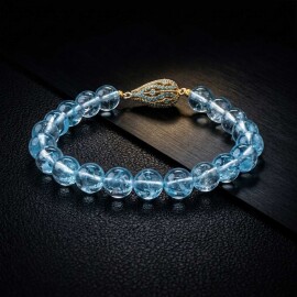Orjinal Blue Topaz Gold Tasarım Bileklik - 2
