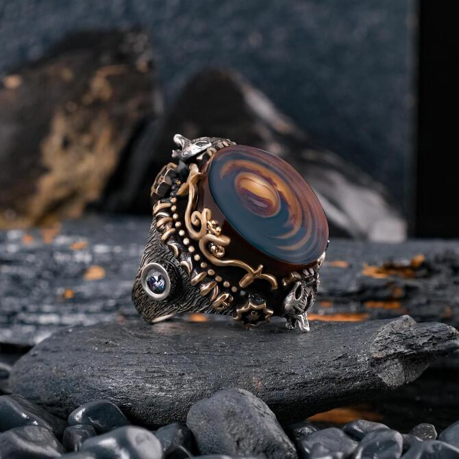 Ottoman Hazinesi 1935 Börteçine Silver Ring