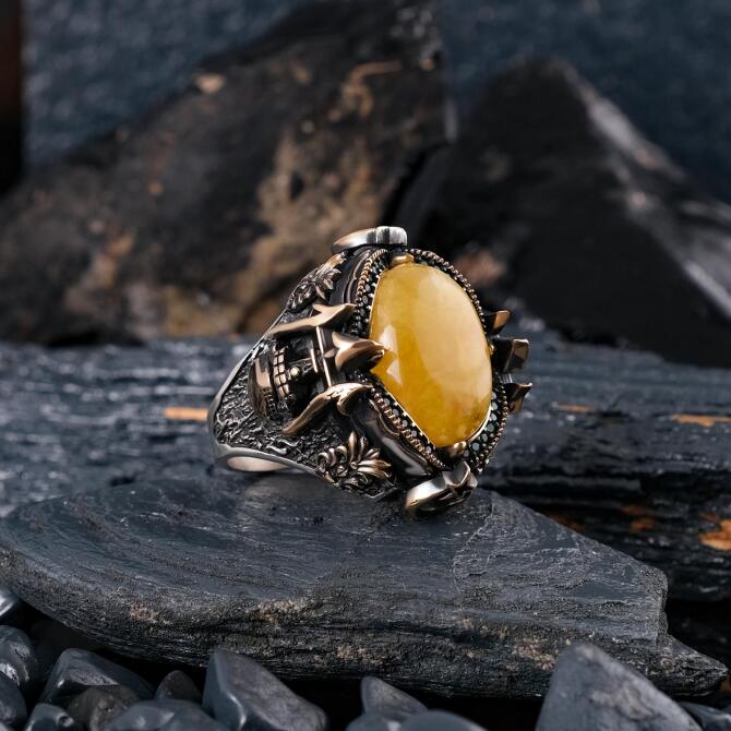 Ottoman Hazinesi 1935 Banner Muhafızı Silver Ring