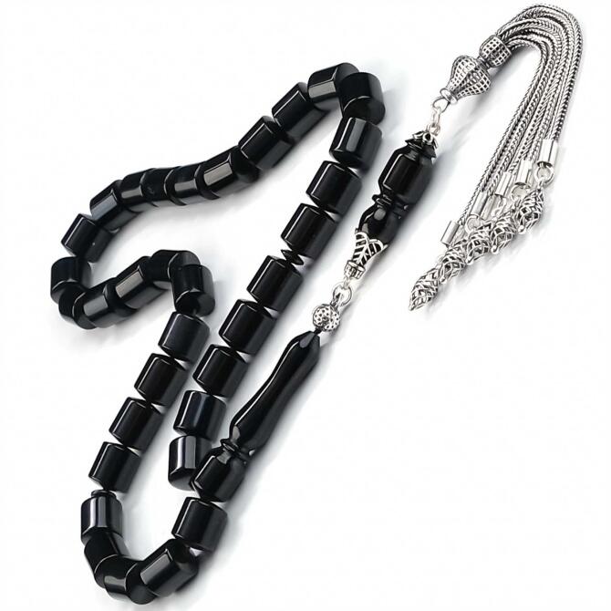 Osmanlı Kesim Gümüş Tasarım Erzurum Oltu Taşı Tesbih - Tesbihcibaba