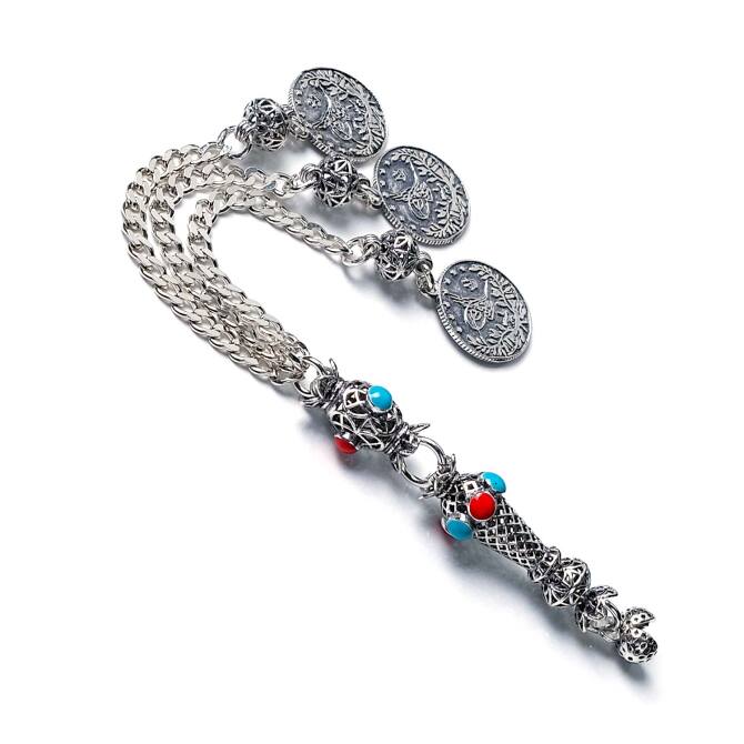 Osmanlı Tasarım Gümüş Tesbih Püskülü - Tesbihcibaba