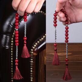Osmanlı Tasarım Eskitme Sıkma Kehribar Zaza Tesbihi - Tesbihcibaba