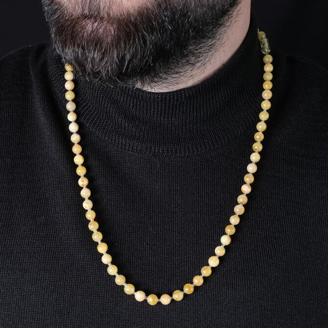 Özel Dizim Damla Kehribar Kolye - Tesbihcibaba