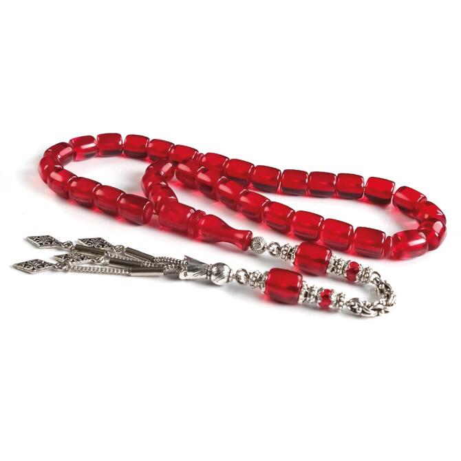 Özel Hamur Kan Kızıl Ateş Kehribar Tesbih - Tesbihcibaba