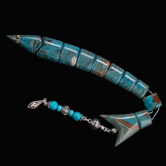 Özel Haresiyle Sıkma Kehribar Balık Tesbih - Tesbihcibaba