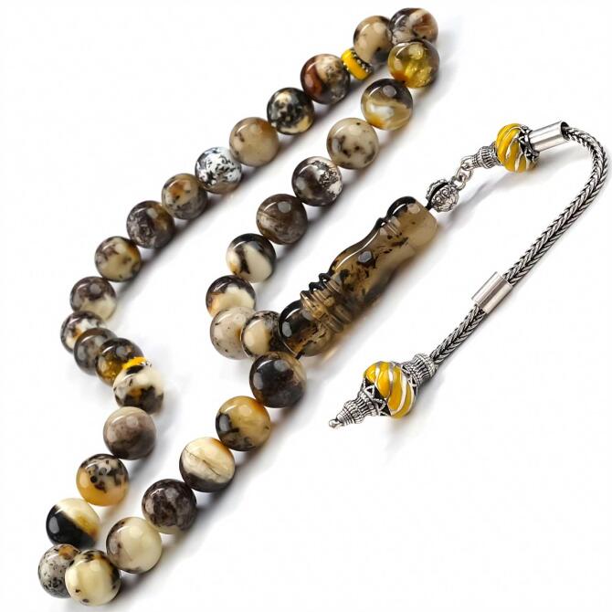 Özel Kayadan Eşsiz Yapıda Damla Kehribar Tesbih - Tesbihcibaba